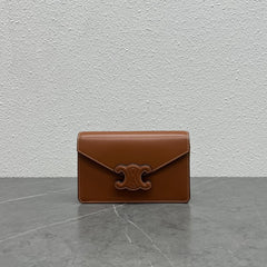 Celine WOC Triomphe Brown Cowhide