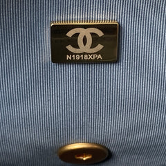 cc 23k 13.5cm steel blue calfskin gold hardware