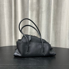 The Attico Small La Passaggiata Tote Bag Black Leather