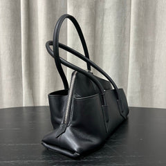 The Attico Small La Passaggiata Tote Bag Black Leather