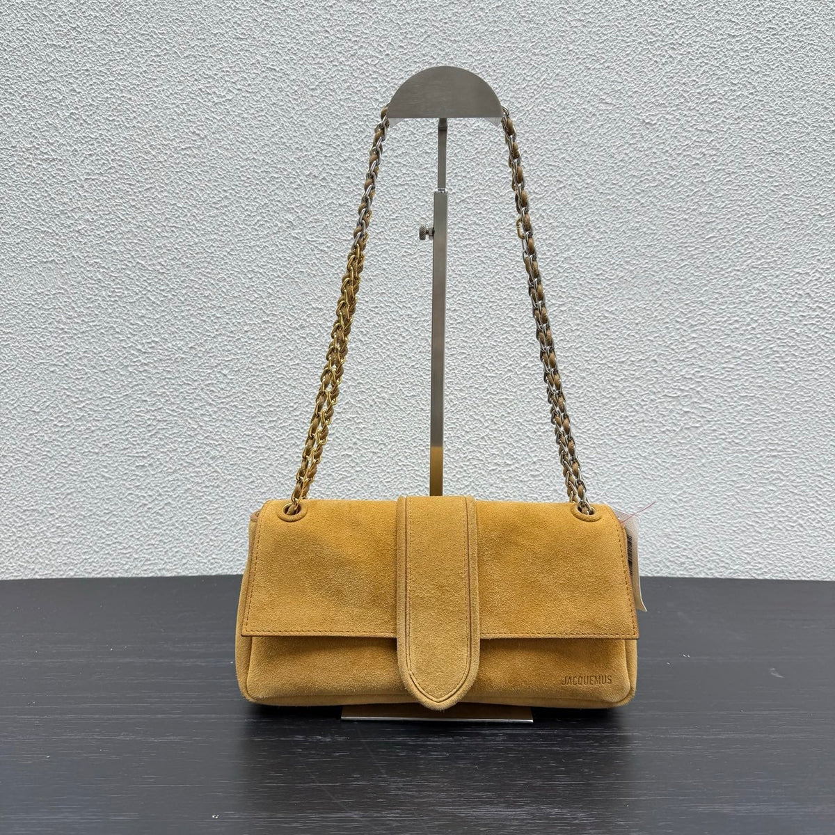 Jacquemus Le Bambino Chaine Shoulder Bag Tan Suede