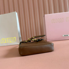 Miu 5NR461 Pouch Brown Cowhide 285381