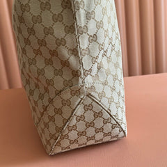 GG Jackie Large Tote Bag Brown Beige Canvas