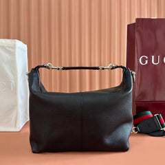GG Brera Medium Crossbody Bag Black Lambskin