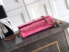CC 26C Flap Bag 20 Pink Velvet