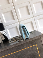 CC 26C Flap Bag 20 Light Blue Velvet