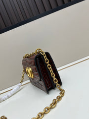 Valentino Vain Shoulder Small Bag Burgundy Embossed Leather Pattern