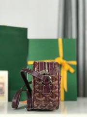 Goyard Cap-Vert Camera Bag Burgundy Calfskin Canvas 290857