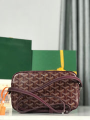 Goyard Cap-Vert Camera Bag Burgundy Calfskin Canvas 290857