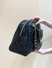 CC 24A Bowling Bag 44cm  Black Wrinkled Calfskin GHW