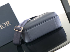 Dior Rider 2.0 Zippered Messenger Bag Navy Blue Cowhide 336245