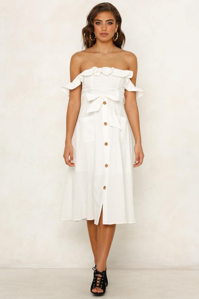 Always Been For You Midi Dress White