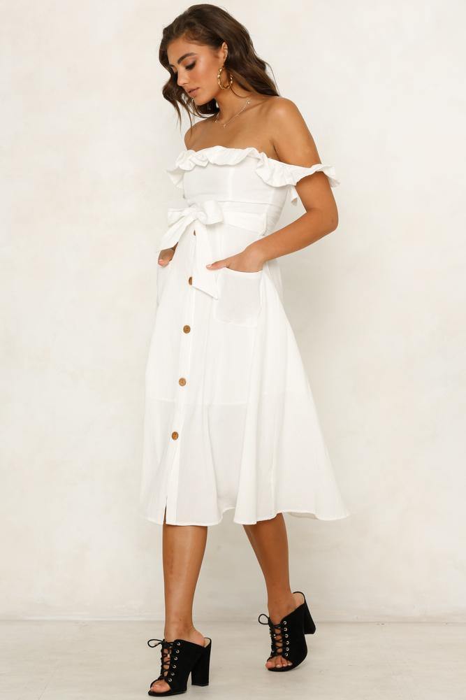 Always Been For You Midi Dress White