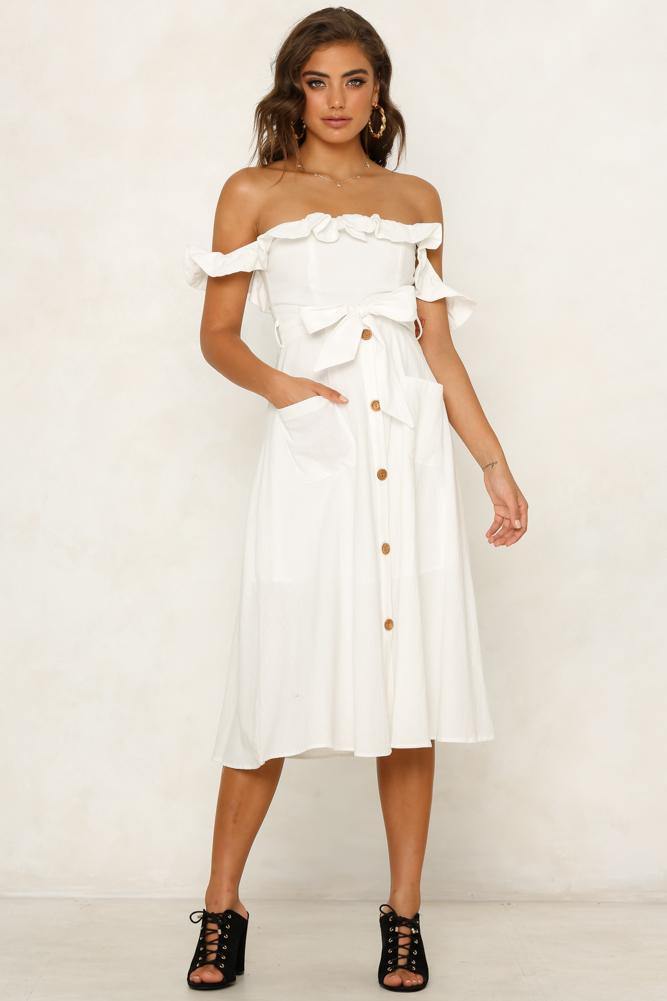 Always Been For You Midi Dress White