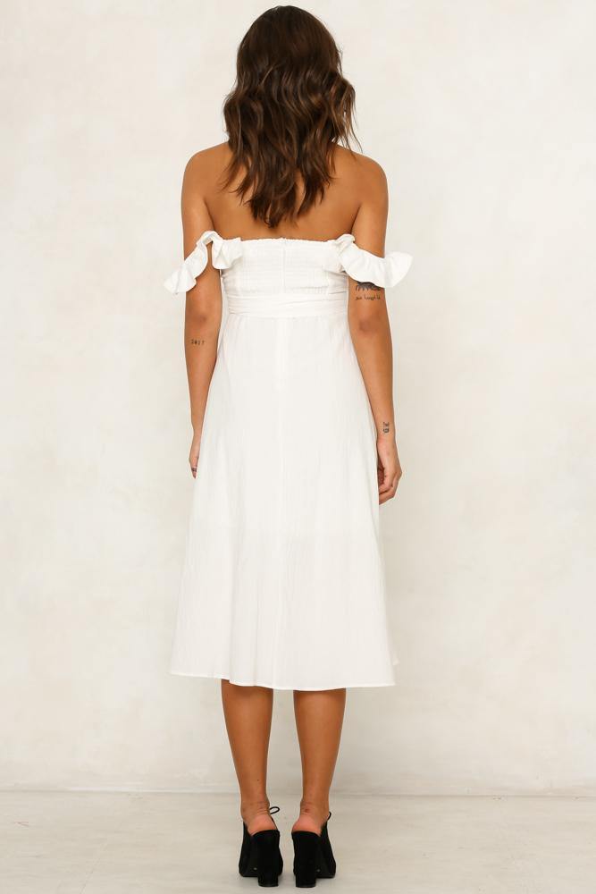Always Been For You Midi Dress White