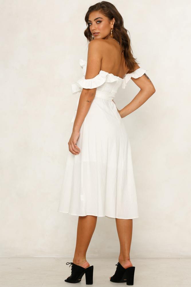 Always Been For You Midi Dress White